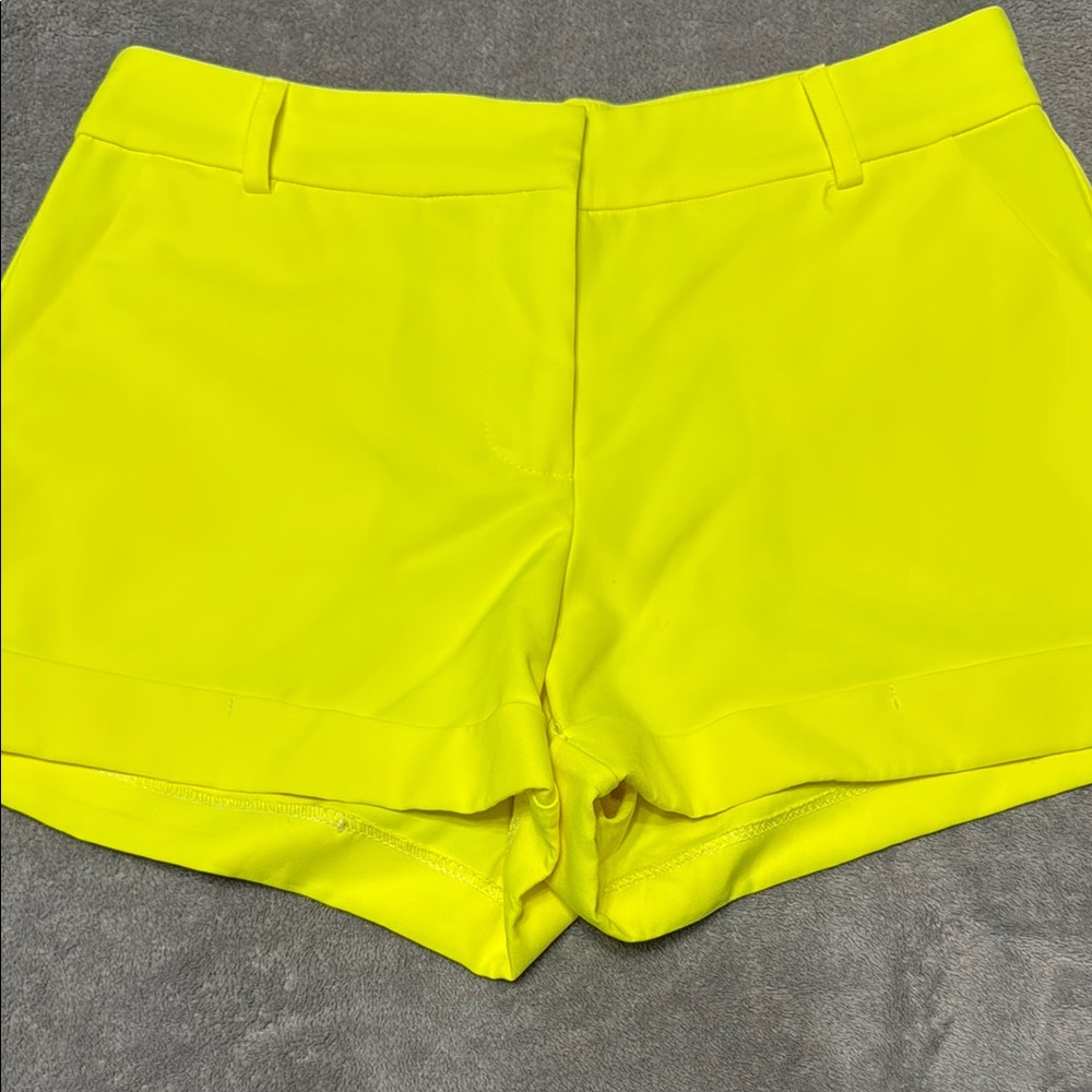 Ovi Yellow High Waist Shorts